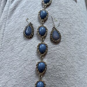 Elegant Blue Teardrop Jewelry Set
